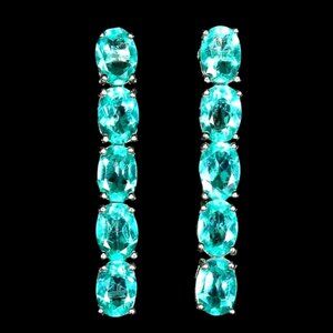 Natural‎ Paraiba Blue Topaz 925 Sterling Silver Earrings